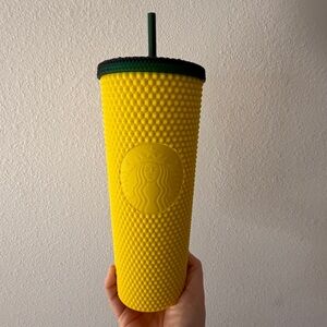 Starbucks Hawaii exclusive Textured Yellow Tumbler with Green Straw